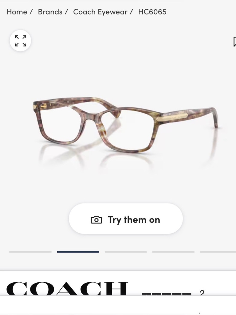 Coach Confetti Light Brown Frames #6065 - Picture 2 of 11